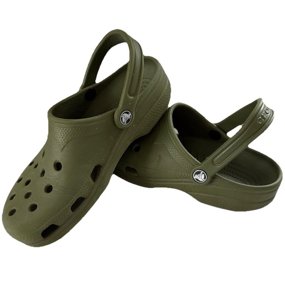 CROCS Shoes - Vintage Crocs Classic Clogs Army Green Made in Canada Unisex Mens 4 Womens 6